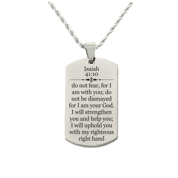 Pink Box Bezeled Disc Scripture Necklace Rose Gold Isaiah 40:31 